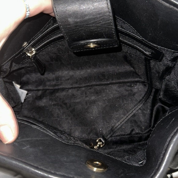 Micheal kors black leopard Hamilton bag with lock and key hood accents nice - Picture 4 of 11